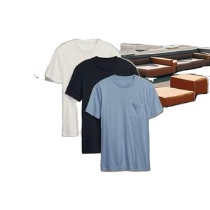 T-shirt en jersey tricoté décontracté sur mesure OEM, grande taille, manches courtes, 100% coton avec poche pour homme, femme, unisexe - Product Image 1