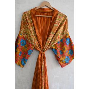 Kimono de Lujo con Parches de Seda para Mujer, Bata Larga de Diseño Bohemio, Ropa de Dormir, Regalo de Lujo - Product Image 3