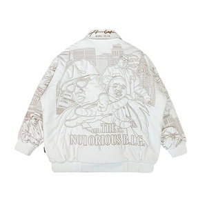 Veste d'hiver matelassée personnalisée pour homme, broderie 3D, rembourrage en coton, style hip-hop, coupe ample, veste streetwear chaude, OEM - Product Image 2