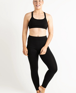 Leggings de yoga sin costuras de cintura alta para mujer, talla XL, transpirables, color negro sólido, cintura elástica, ajuste ceñido, pantalones largos - Product Image 1