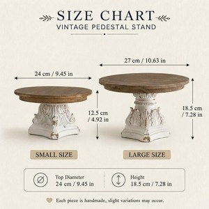 Vintage Farmhouse Pedestal Tray <b>Set</b>, Rustic Wooden <b>Cake</b> <b>Stand</b>, Vintage Wedding Table Centrepiece, Shabby Chic Display Riser Gift - Product Image 4
