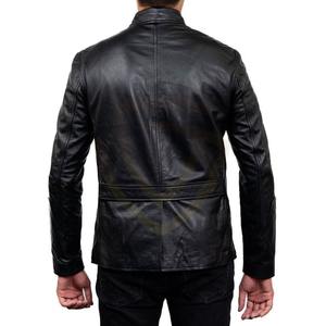 Veste en cuir pour homme de haute qualité personnalisée pour l'hiver, style élégant, nouvelle fermeture éclair, logo sur le devant - Product Image 4