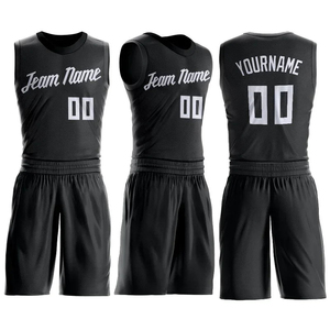 Tenues de basketball respirantes et anti-humidité imprimées aux Philippines, couleurs et logos personnalisables, vente en gros, unisexe, entièrement noires, USA - Product Image 2