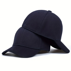 NAQQASH SPORTS Solid Color 6-Panel Baseball <b>Cap</b> Unisex Adjustable Twill Casual <b>Hat</b> Adult Four Seasons Black Gray 100% Cotton - Product Image 1