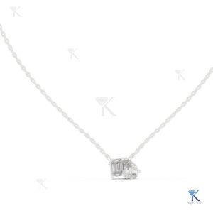 จี้เพชร Toi et Moi สร้อยคอทอง14K 18K สำหรับผู้หญิงหินสองก้อนรูปทรงลูกแพร์งานแต่งงานในห้องปฏิบัติการ - Product Image 2