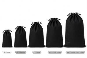 Bolsa de Poliéster Negra Sólida con Cordón y Logotipo Personalizado Tomato Pomato MQR501, Bolsa de Almacenamiento para Comestibles, Tamaños S M L XL XXL, Impermeable - Product Image 2