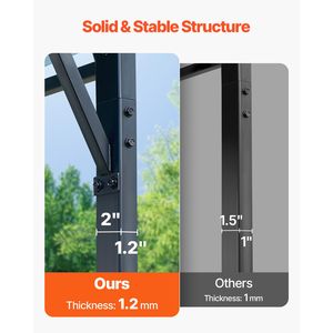 Tettoia per Auto Resistente 3x4,5m da Esterno con Telaio in Acciaio Zincato, Tetto Rimovibile, Tenda Garage Ombreggiante, Stile Singolo, in Metallo - Product Image 5