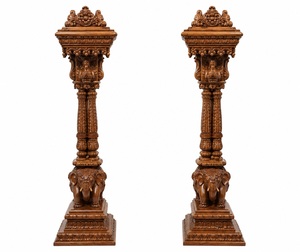 Big Size SwamiNarayan <b>Mandir</b> Home Teak Wood Heavy Carved Customized Pooja <b>Mandir</b> Luxury Design Large <b>Mandir</b> with Storage Cabinet - Product Image 4