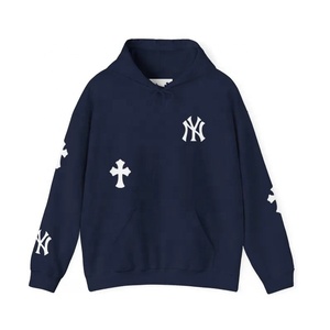 เสื้อฮู้ดสไตล์เรโทรนิวยอร์ก ผ้าฝ้ายถักนุ่มแบบโอเวอร์ไซส์ พร้อมลายพิมพ์ดิจิทัล ดีไซน์เรียบง่าย รับผลิตแบบ OEM - Product Image 5