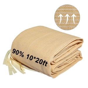 Filet pare-soleil en corde cousue beige durable 10 pieds * 20 pieds Protection UV efficace Résistance au vent pour patios et terrasses Voiles et filets d'ombrage - Product Image 5