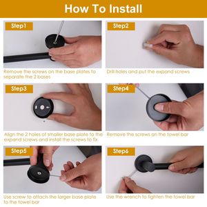 Portasciugamani da Parete Singolo in Acciaio Inossidabile Antiruggine, Lunghezza Regolabile 25-62 cm, Porta Asciugamani Retrattile - Product Image 6