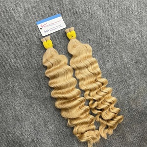 Cabello humano vietnamita de onda profunda a granel para trenzas, listo para enviar. Paquetes de cabello virgen suave y elástico, listos para enviar. - Product Image 2