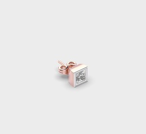 IGI Certified Lab Grown Princess Cut Diamond Bezel Stud <b>Earrings</b> 9K Yellow / White / Rose Gold Square Diamond <b>Earrings</b> - Product Image 3