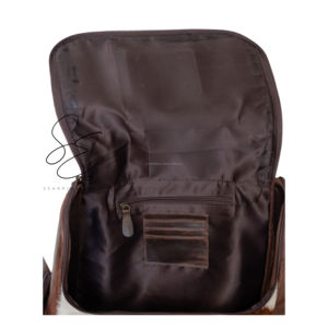 Western Cowhide <b>Leather</b> Diaper <b>Backpack</b> Turquoise Tooled Hair On Hide <b>Large</b> Zipper Mother Bag OEM Custom - Product Image 6