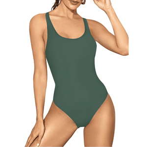 Women's High Waist One-piece Swimsuit V-neck Push-Up Design Polyester/Nylon Material Anti-Bacterial Quick Dry Features OEM - Product Image 1