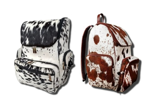 Mochila de cuero de vaca con estampado animal, 15 pulgadas, múltiples bolsillos, mochila unisex con respaldo suave - Product Image 2