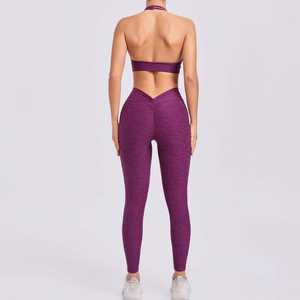 กางเกงขาสั้นออกกำลังกายโยคะผ้าไนลอนแบบไร้ตะเข็บลายริบบิ้นพร้อมโลโก้สั่งทำพิเศษสำหรับผู้หญิง - Product Image 4