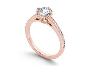 Anillo de Oro de 14K con Diamante Cultivado en Laboratorio de 1 Quilate, Corte Redondo, Certificado IGI, Color E, Claridad VS1, para Boda, Compromiso o Aniversario - Product Image 6