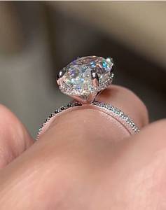 7 CT Oval Lab Grown Diamond Bridal Engagement <b>Ring</b> for Women | Luxury Gold Plated Wedding <b>Ring</b> | Promise Jewelry - Product Image 5