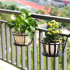 Support de pot suspendu en métal pour plantes, meilleur prix, support de fleurs suspendu pour balcon, support de pot pour balustrade en métal - Product Image 6