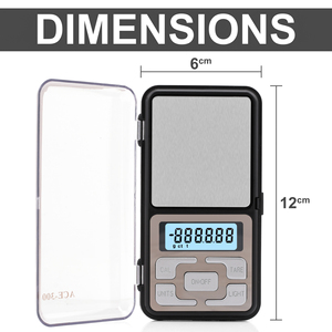 Balance numérique de poche portable pour bijoux, 300g, écran LCD, alimentée par piles, en acier inoxydable, forme rectangulaire - Product Image 5