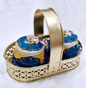 Contenants de rangement pour épices en métal, ronds, bleus, design cartoon, couvercles hermétiques, empilables, ensemble de conservation des aliments pour la cuisine - Product Image 5