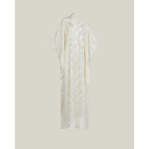 Robe de soirée élégante asymétrique à une épaule, longueur ras du sol, en mousseline de couleur unie, avec drapé asymétrique et manches longues - Product Image 4