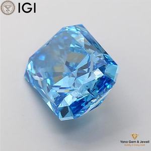 Diamant de laboratoire CVD, couleur bleu vif fantaisie, clarté VS1, 2,50 carats, avec certificat IGI, taille radiant, pour un design moderne - Product Image 4