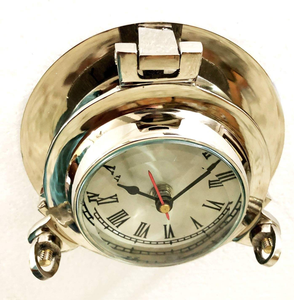 Table <b>Clock</b> Antique Marine <b>Silver</b> Vintage Nautical Maritime Desktop Timepiece Decorative Classic <b>Clock</b> for Home Office Living - Product Image 6