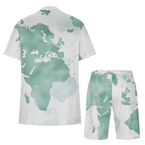 Ensemble décontracté deux pièces pour homme en coton 100% Terry, manches courtes, t-shirt ample et short, pour l'été - Product Image 3