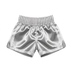 Shorts d'entraînement Muay Thai MMA rétro à fente haute, longueur genou, en toile unie, séchage rapide, mouvements libres, brodés - Product Image 4