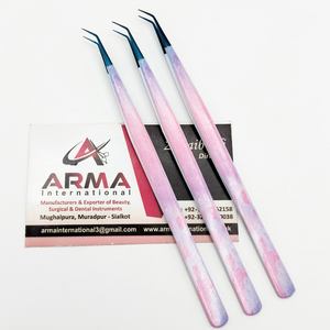 Pinzas Profesionales de Acero Inoxidable para Extensión de Pestañas, Diseño de Mármol, Punta Puntiaguda, Aislamiento de 45 Grados, Duraderas y Precisas - Product Image 4