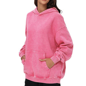 Nouveau sweat à capuche streetwear élégant pour femme, effet délavé, en molleton de coton, avec logo frontal - Product Image 5