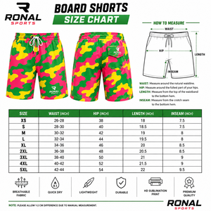Shorts de bain pour hommes à séchage rapide, taille mi-haute élastique, style vintage décontracté, pour la plage, motif surf, avec poches - Product Image 6