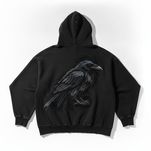 Sudadera con Capucha Negra de Alta Calidad, Personalizada con Logotipo, Gruesa, Lisa, Teñida, para Primavera, con Estampado, Manga Larga, Básica, para Hombre - Product Image 3
