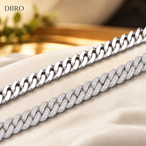 Moissanite Cuban Chain Necklace Ice Cubed Link <b>Choker</b> Statement Jewelry for Wedding Party Wear - Product Image 3