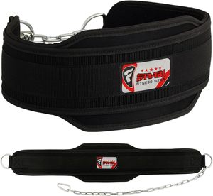 Ceinture de musculation en néoprène Farabi Sports, noire, pour l'entraînement, unisexe, chaîne en acier réglable, protection professionnelle - Product Image 2