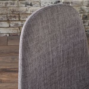 Mid-Century Modern Fabric <b>Dining</b> <b>Chairs</b> Set of 2 Light Gray and Dark Walnut Finish Upholstered with <b>Style</b> for the Home - Product Image 5