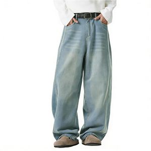 Pantalones Vaqueros Anchos Personalizados con Logotipo, Pantalones de Mezclilla Holgados de Diseñador para Hombre, Producción con MOQ Bajo, Pantalones de Mezclilla de Corte Holgado - Product Image 1