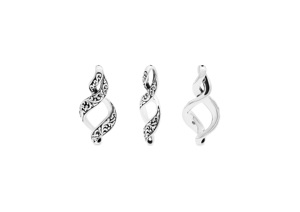 Filigree Scrollwork Twisted <b>Ribbon</b> Pendant - Product Image 1