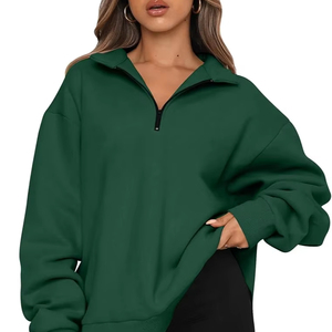 Veste à capuche pour femme tendance, manches longues, couleur unie, fermeture éclair, style décontracté, sweat-shirt sportif, design personnalisé pour l'hiver - Product Image 1
