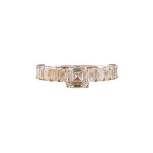 2.93 CT Lab Grown Square Emerald Baguette Engagement <b>Ring</b> 14K Gold Clarity VVS2/VS1 <b>Cushion</b> Cut <b>Wedding</b> Jewelry - Product Image 1