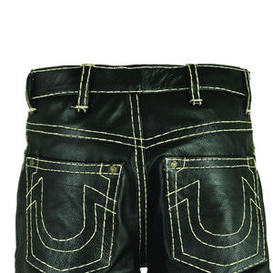 Pantalones de Cuero Negros Personalizados para Hombre, de Alta Demanda, Cintura Alta, Estilo Casual, Transpirables, Ajustados, Tipo Cintura Media, Rectos, para Invierno - Product Image 5