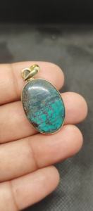 Collar con Colgante de Latón Turquesa de Diseño Increíble - Product Image 3