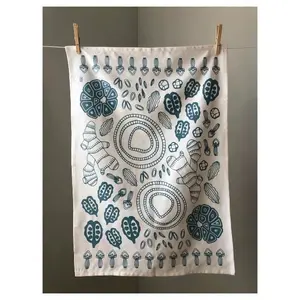 Serviettes de table en coton imprimé gingembre ail 35x35cm Home Kitchen Waffle Pattern Absorbant Dish Cleaning Thickened Towel Square - Product Image 1