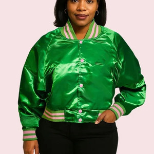 Chaqueta de Satén Personalizada de Alta Calidad para Mujer, Ropa Griega de la Hermandad Alpha, Transpirable, Informal, de Poliéster Bordado - Product Image 3