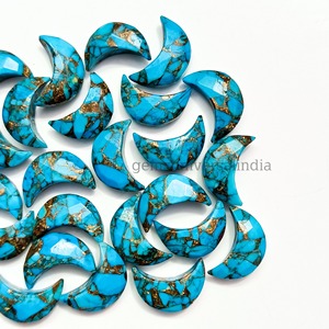 Piedra Preciosa de Cobre Turquesa AAA, Tallada en Forma de Luna Creciente Facetada, 12mm, Piedra Suelta, Precio al por Mayor para Fabricación de Joyería - Product Image 6