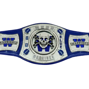Cinturón de Campeonato Personalizable con Calavera de Guerrero, Cinturón de Lucha Azul Premium, Edición de Coleccionista - Product Image 2