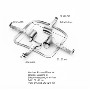 OPTITECH HEALTHCARE Kit d'abdominaux chirurgicaux Kirschner SR-0010 avec cadre 240x240mm et 4 abdominaux à fixation (40x55mm, 50x65mm) – Matériel médical - Product Image 1