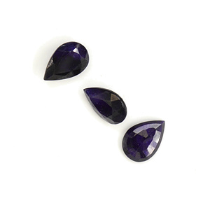 Saphirs bleus naturels de Bangkok, taille poire, calibrés, 10x12mm, pierres précieuses naturelles facettées pour la création de bijoux - Product Image 5